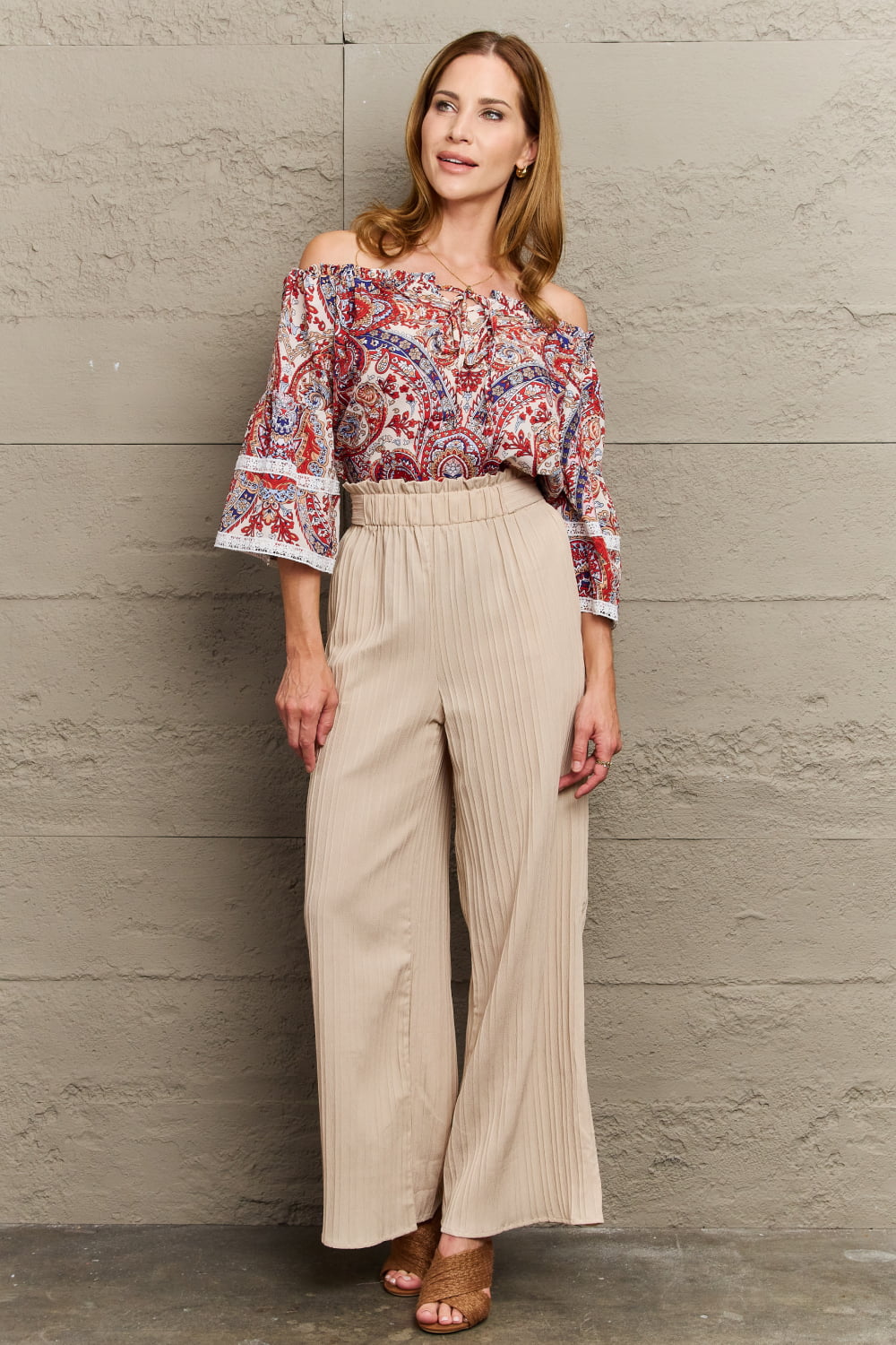 Perfee Off Shoulder Bohemian Style Blouse 8f26e3a8577e4ba1ae34f13521d063ed-Max