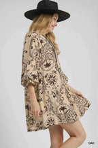 Umgee Boho Printed Balloon Sleeve Mini Dress 8f2a19df-3572-4515-8d85-2e8277c16a1f-Max-Origin