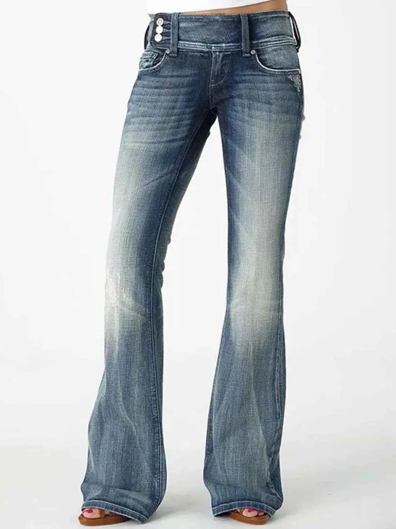 Full Size Vintage Wash Flare Jeans Plus Size French Blue 8f2c322b03dc417db63628c24943ece6-Max-Origin