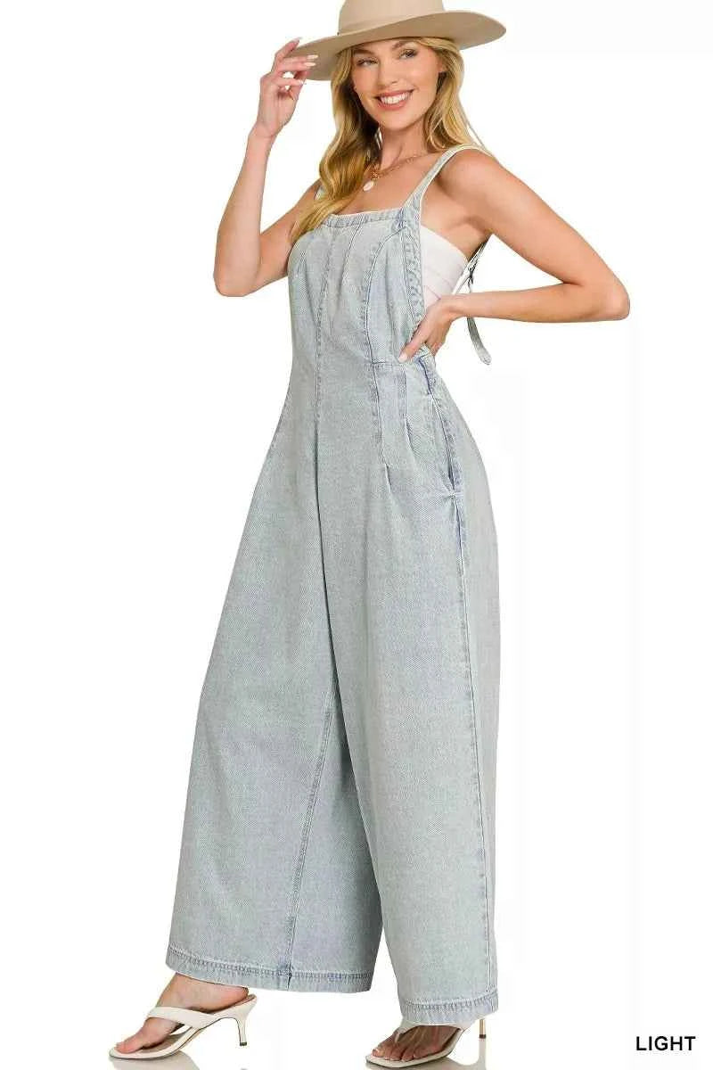 Zenana Denim Light Washed Wide Leg Overalls 8f35816c45704c3a9f6121533da05b51-Max-Origin