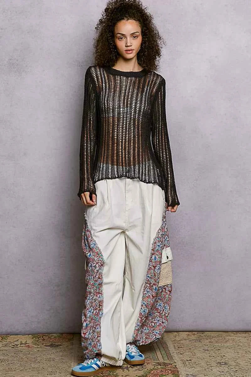 POL Openwork Round Neck Knit Cover Up 8f4291a2-30ba-4e8a-8332-1f822146a18a-Max-Origin