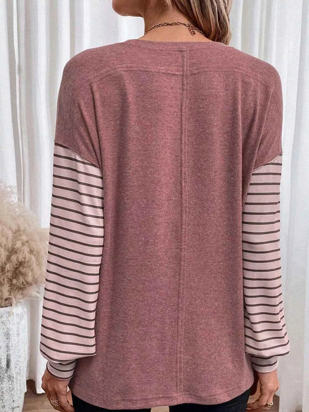 Striped Color Block Long Sleeve T-Shirt 8f4898ca-7b81-44b8-ad24-62f5232492f8-Max-Origin