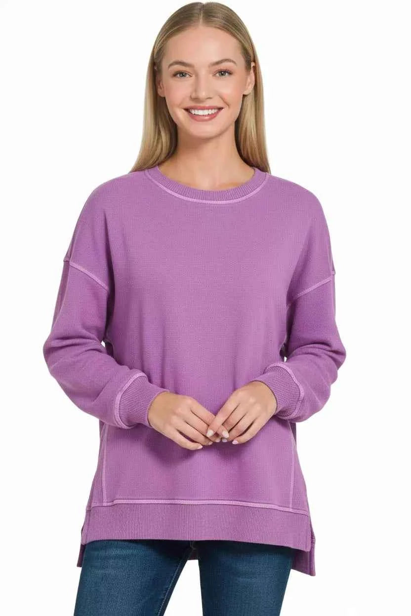 Zenana Full Size French Terry Pigment Dye & Enzyme Washing Pullover Plus Size 8f495231-3d9b-4f55-a1d7-603c1f0aec76-Max-Origin