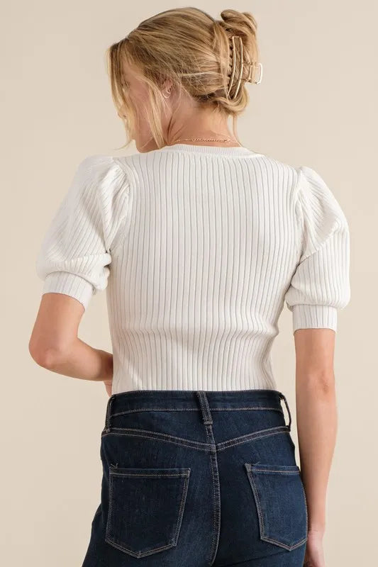 And The Why Puffed Half Sleeve Rib Basic Bodysuit 8f511f9211924c15973d9baaa69b7e5d-Max-Origin