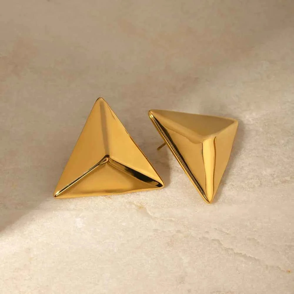 Stainless Steel 3D Triangle Earrings 8f56cfed-6987-4658-b8a7-f4a741a31890-Max