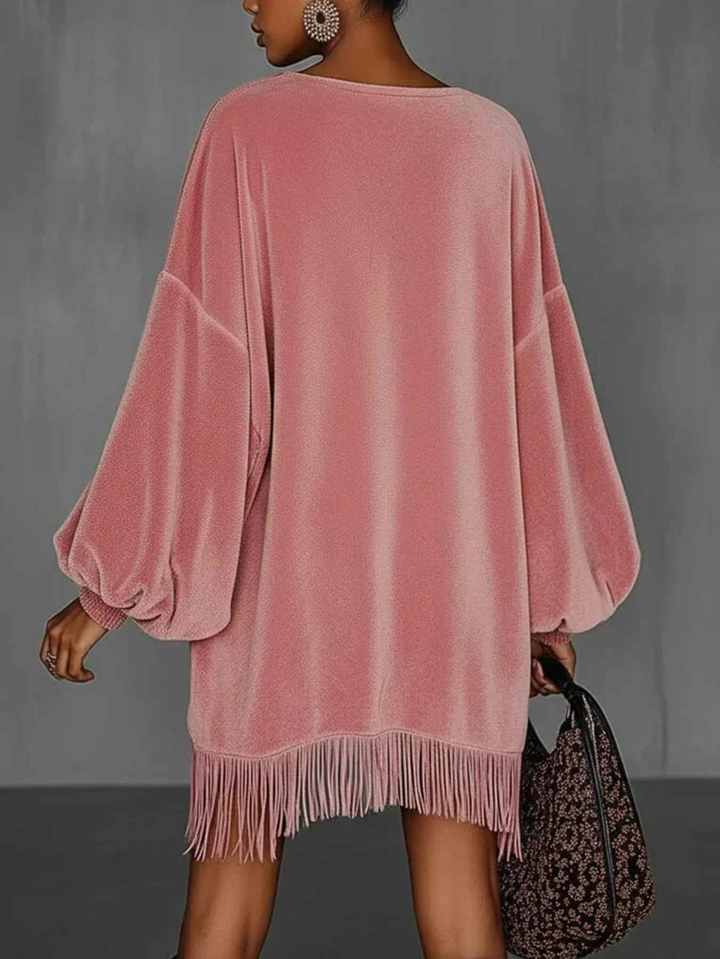 Velvet Fringe Hem Mini Dress 8f6888e98e8941e38fbc0b46916ae6f2-Max-Origin