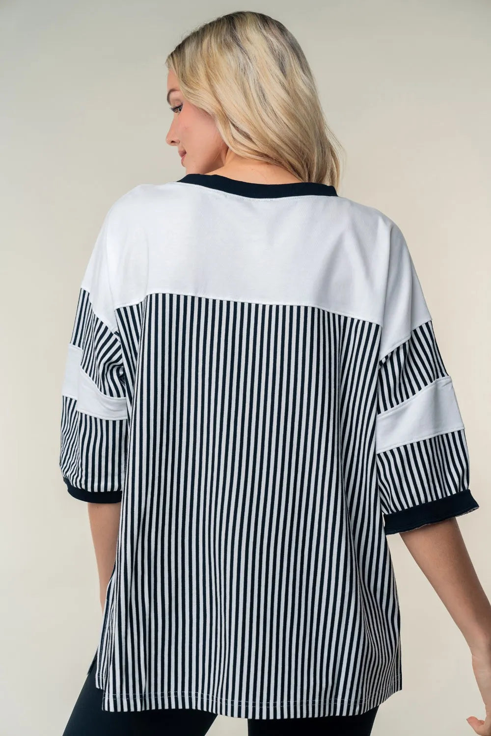 White Birch Full Size Striped Contrast Round Neck Top 8f7a351f-02f5-4c02-b9bf-34d330571293-Max