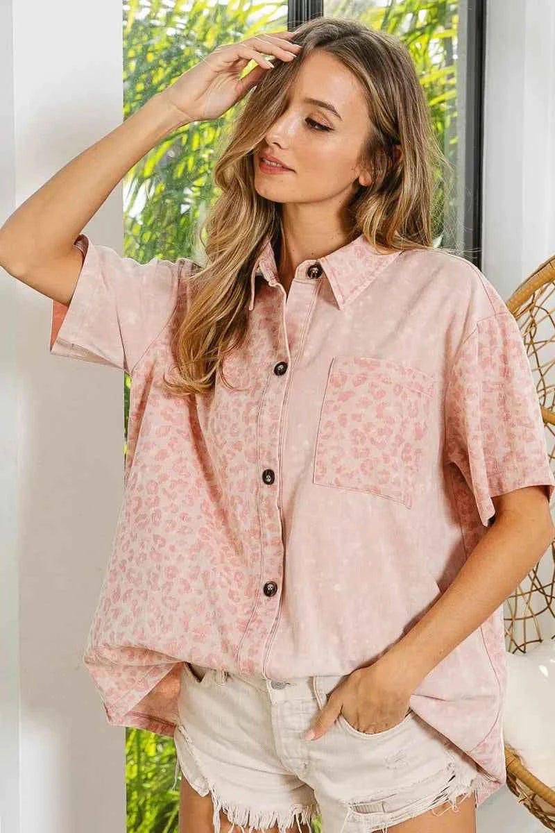 BiBi Mineral Washed Leopard Print Short Sleeve Shirt 8f7e8d81519841aa88deb0a9119d0616-Max-Origin