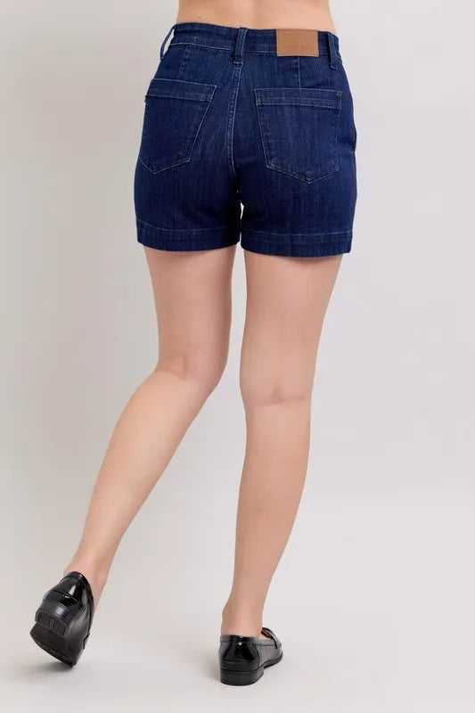 Full Size High Waist Denim Shorts Plus Size 8f7f2e46d44449e4bdd4a2bd2f610ba9-Max-Origin