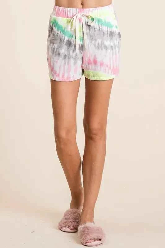 Tie Dye Print Shorts With Twill Tape Drawstring 8f84911f60324ce7a3bbc64084b18e00-Max-Origin