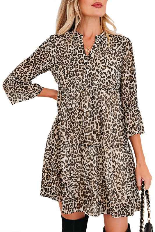 Leopard 3/4 Sleeve V-Neck Dress 8f9483a5-296d-44f4-b1ab-6f41a8d3a645