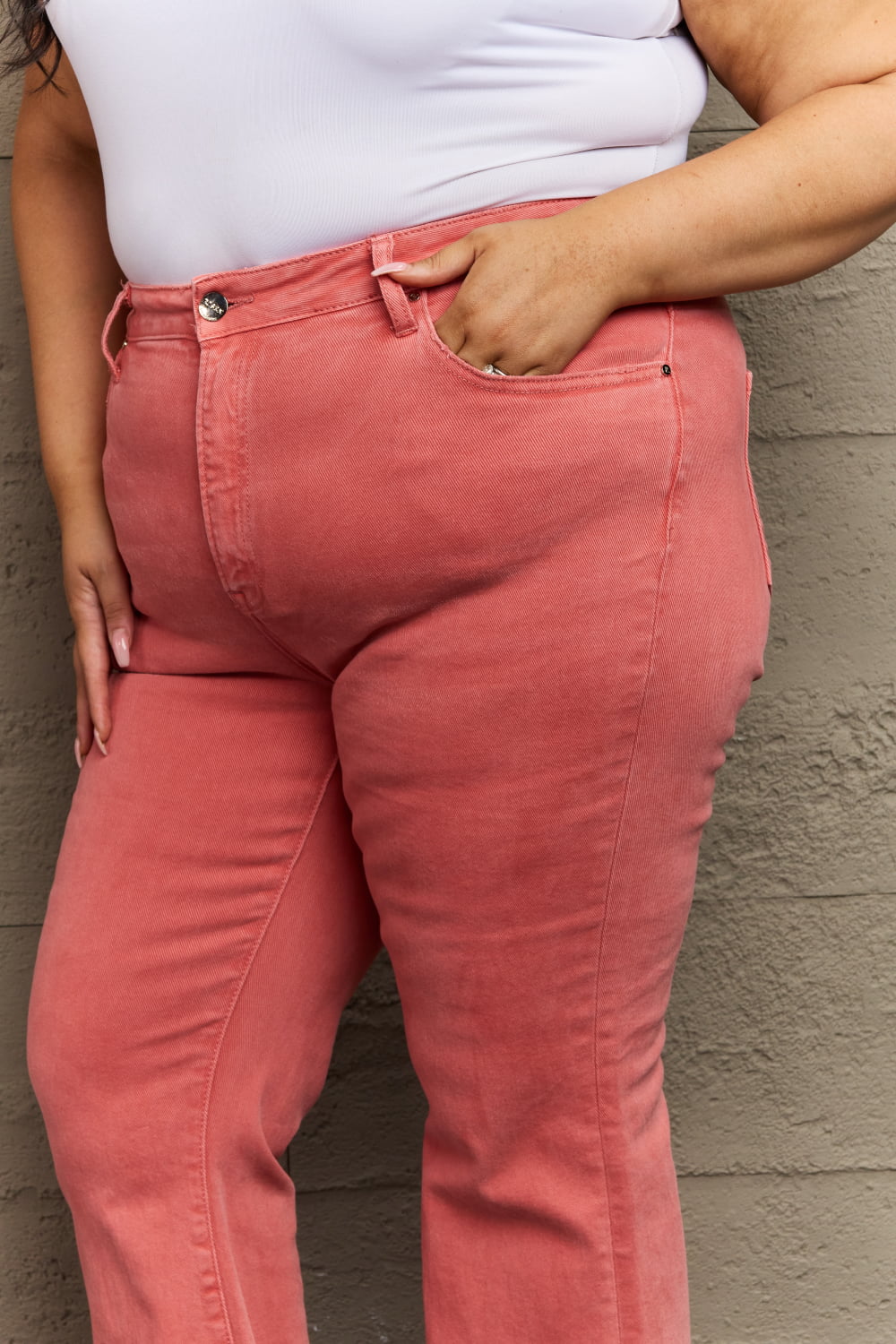 RISEN Bailey Full Size High Waist Side Slit Flare Jeans 8fbc952ac6f741babdd71a441b8ab068-Max