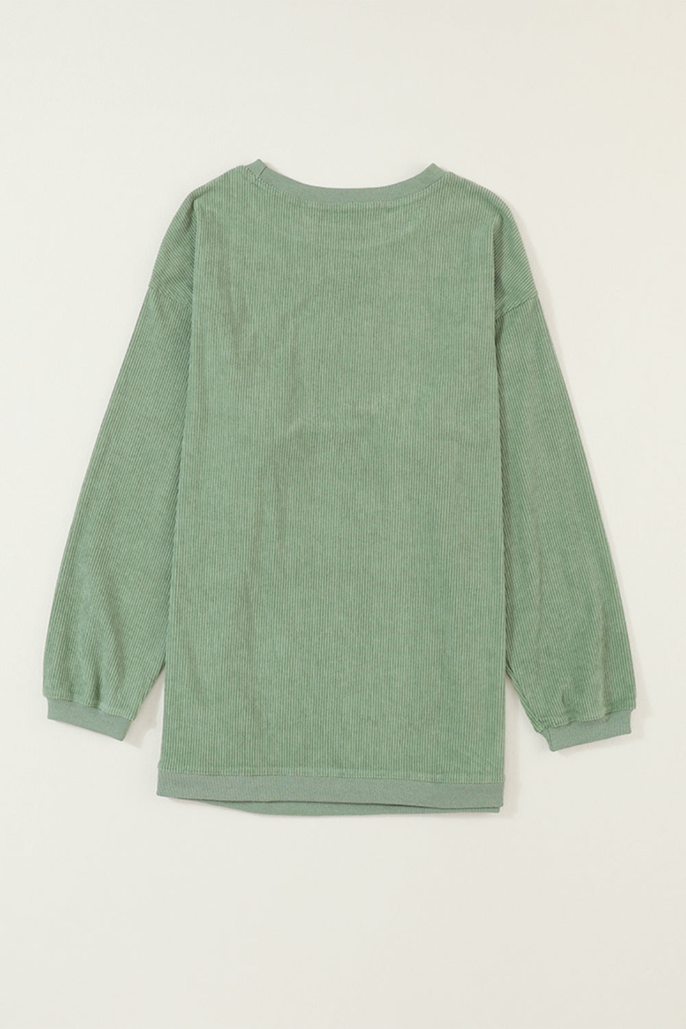 White Drop Shoulder Rib Knit Oversized Sweatshirt 8fbf8b776bcbf17d