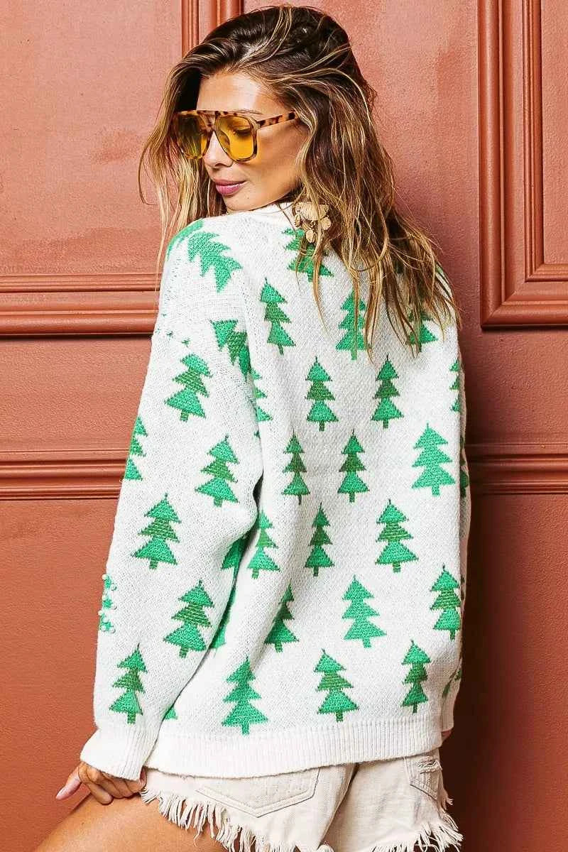 BiBi Pearl Beads Tree Pattern Christmas Sweater 8fc3d6f3e85f4f2b943d87dfc1e6d918-Max-Origin