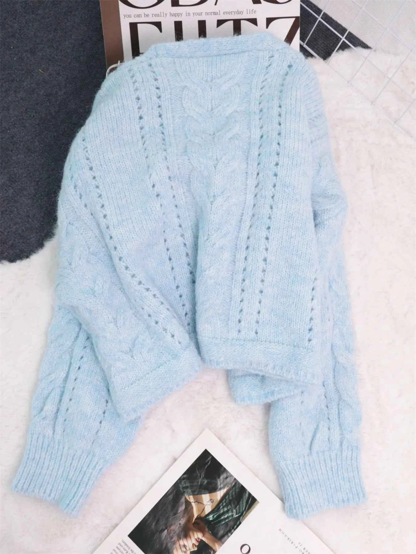 Cable Knit Button-Up Cardigan