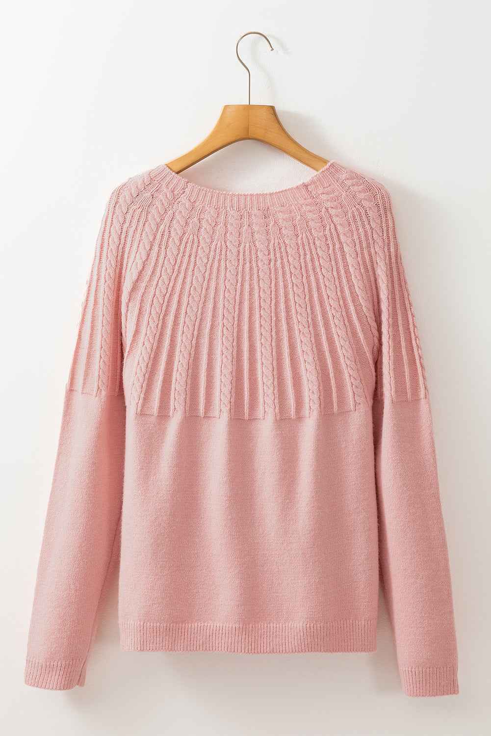 Light Pink Solid Color Textured Detail Button Down Long Sleeve Sweater Cardigan 8fc874f73e0c6cf3