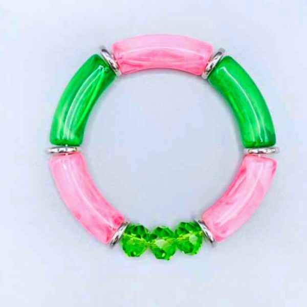 Two Tone Stretchy Bracelet With Beads 8fc8c690-06d6-4c8e-927a-4ab443bfd494