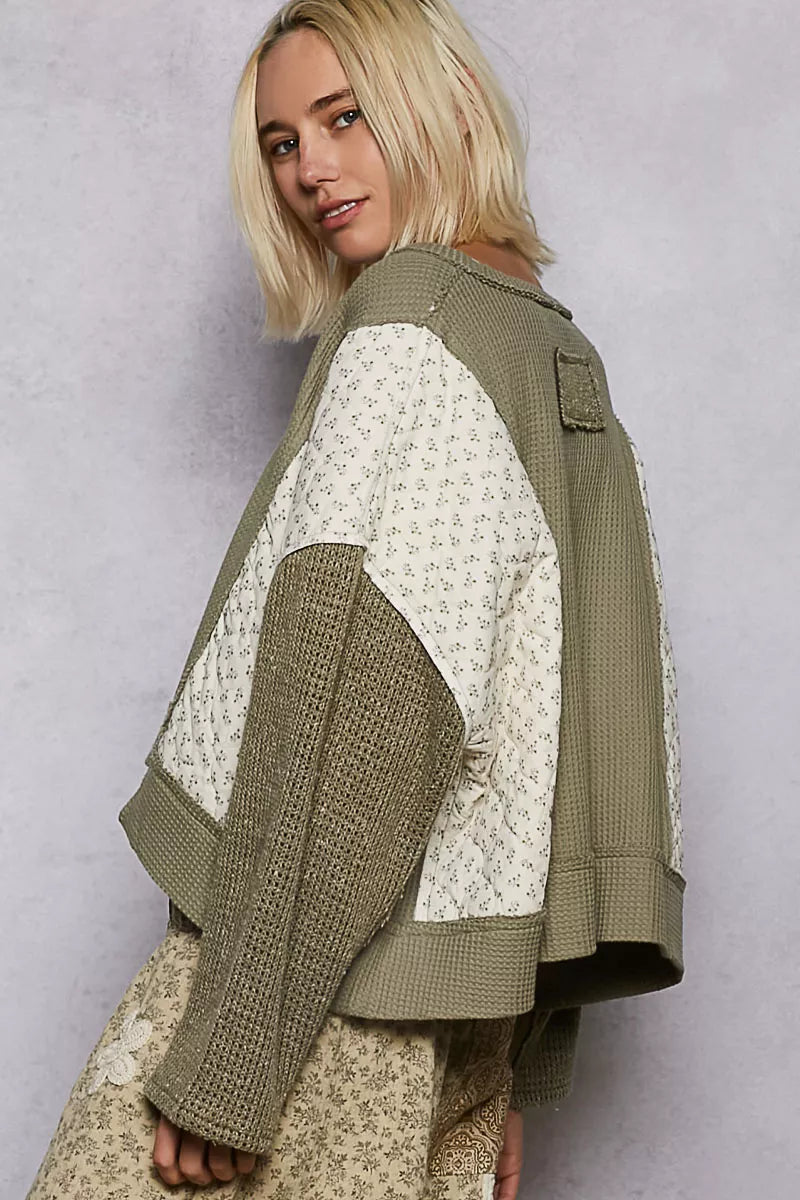 POL Mix Thermal Floral Pattern Quilted Knit Cropped Top with Raw Edge Detail 8fdaaddd-afd3-4111-a4bc-36c200bf2adf-Max-Origin