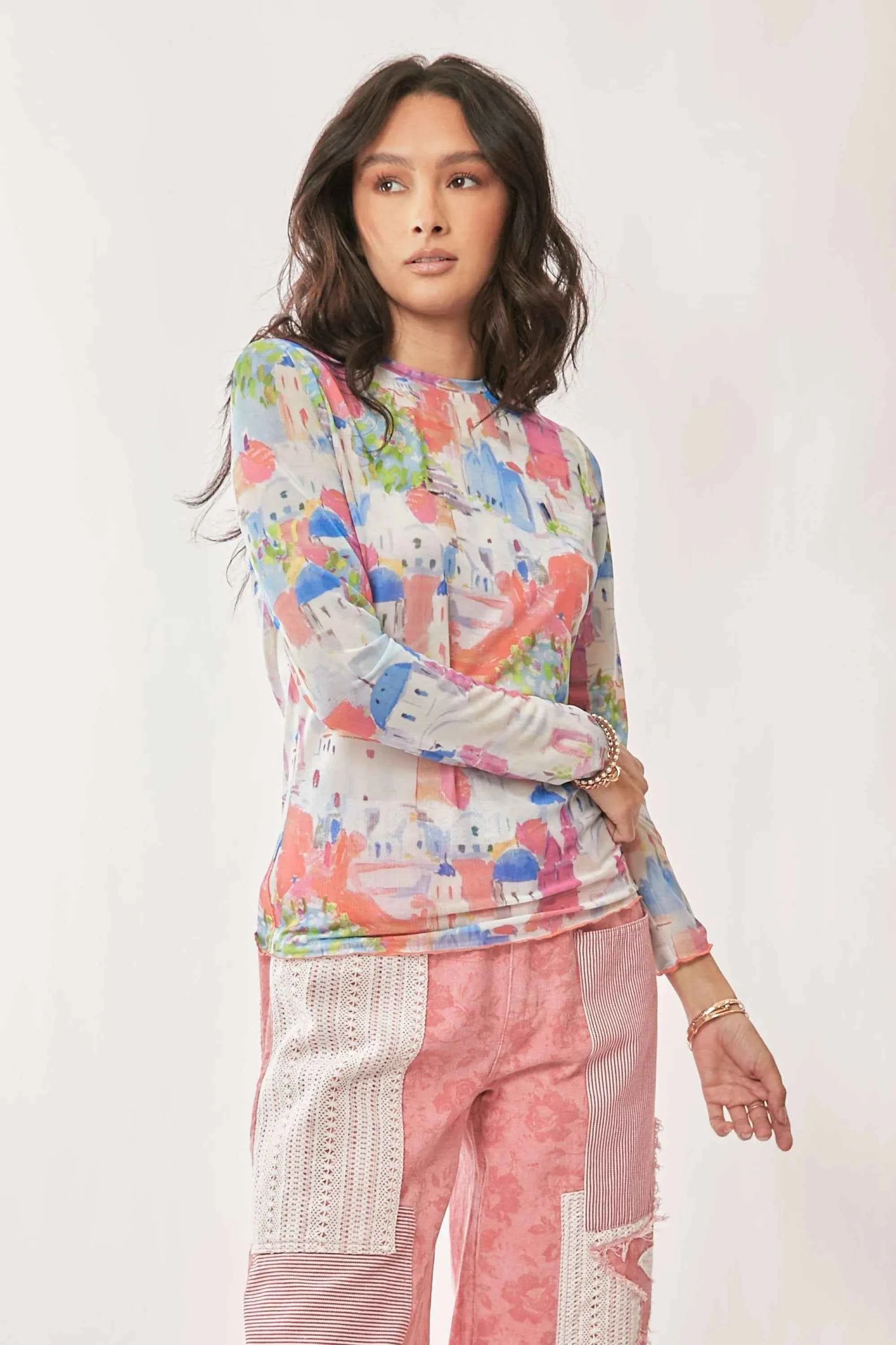 Davi & Dani Multi Printed Mesh Round Neck Long Sleeve Top 8fe147c386f94d8b84d007c77dbd475f-Max-Origin