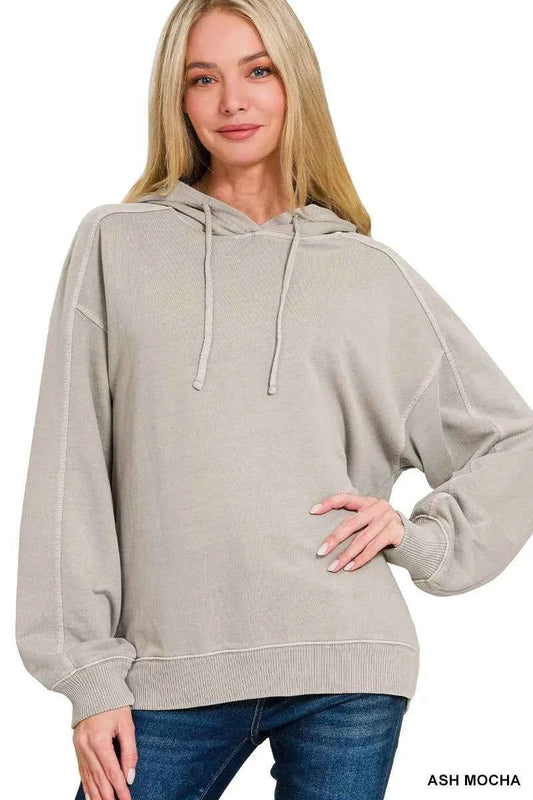 French Terry Pigment Dye & Enzyme Washing Hoodie ASH MOCHA 8ff16590693a43e3ac910ea5f4c69139-Max-Origin