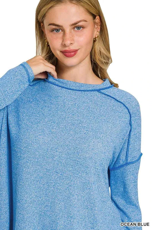 Full Size Melange Hacci Exposed Seam Hi-low Tee Plus Size 8ffbe3ac27a24144acc8332eab32c5b4-Max-Origin