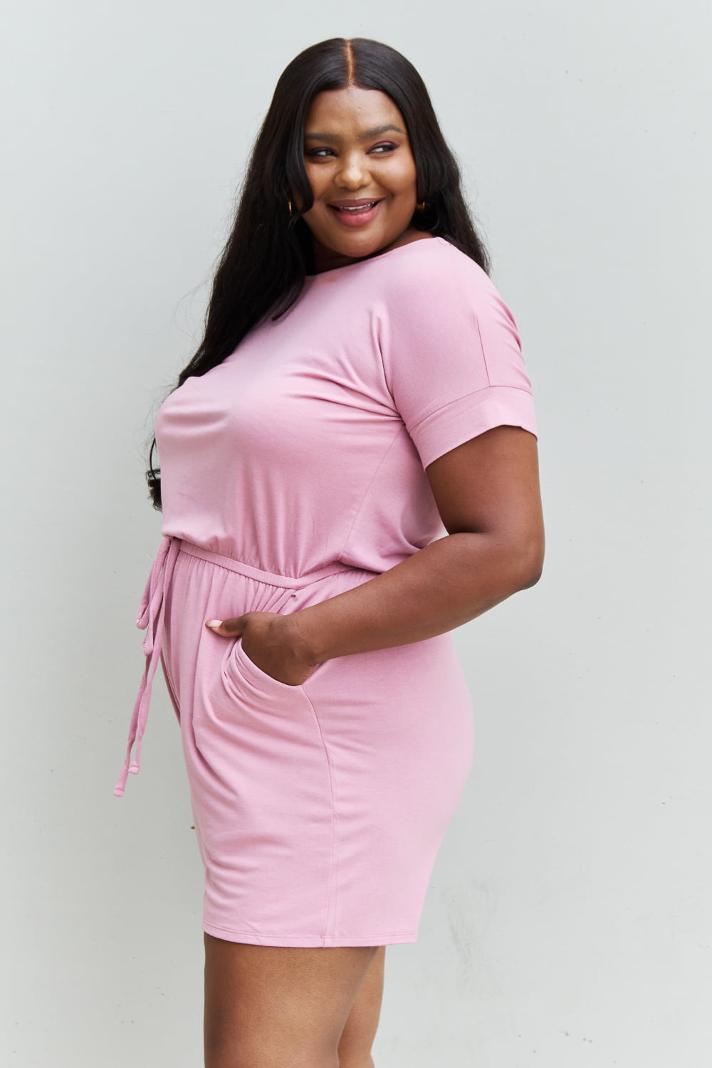 Zenana Chilled Out Full Size Short Sleeve Romper in Light Carnation Pink 9011d19265e94358b9f1e7ebd4050aa3-Max