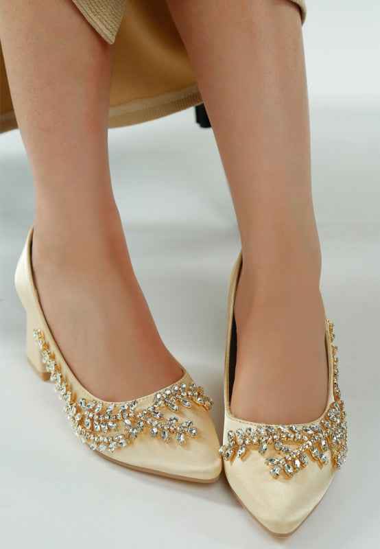 Abatina Satin Diamante Embellished Pumps 9029ccd9-69d0-4fd9-87b4-3cc9ae1e9b7a