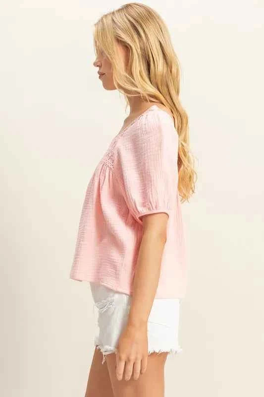 HYFVE Crochet Detail Puff Sleeve Peasant Top 905910c9-3e96-470f-86ec-40299cfd72ac-Max-Origin