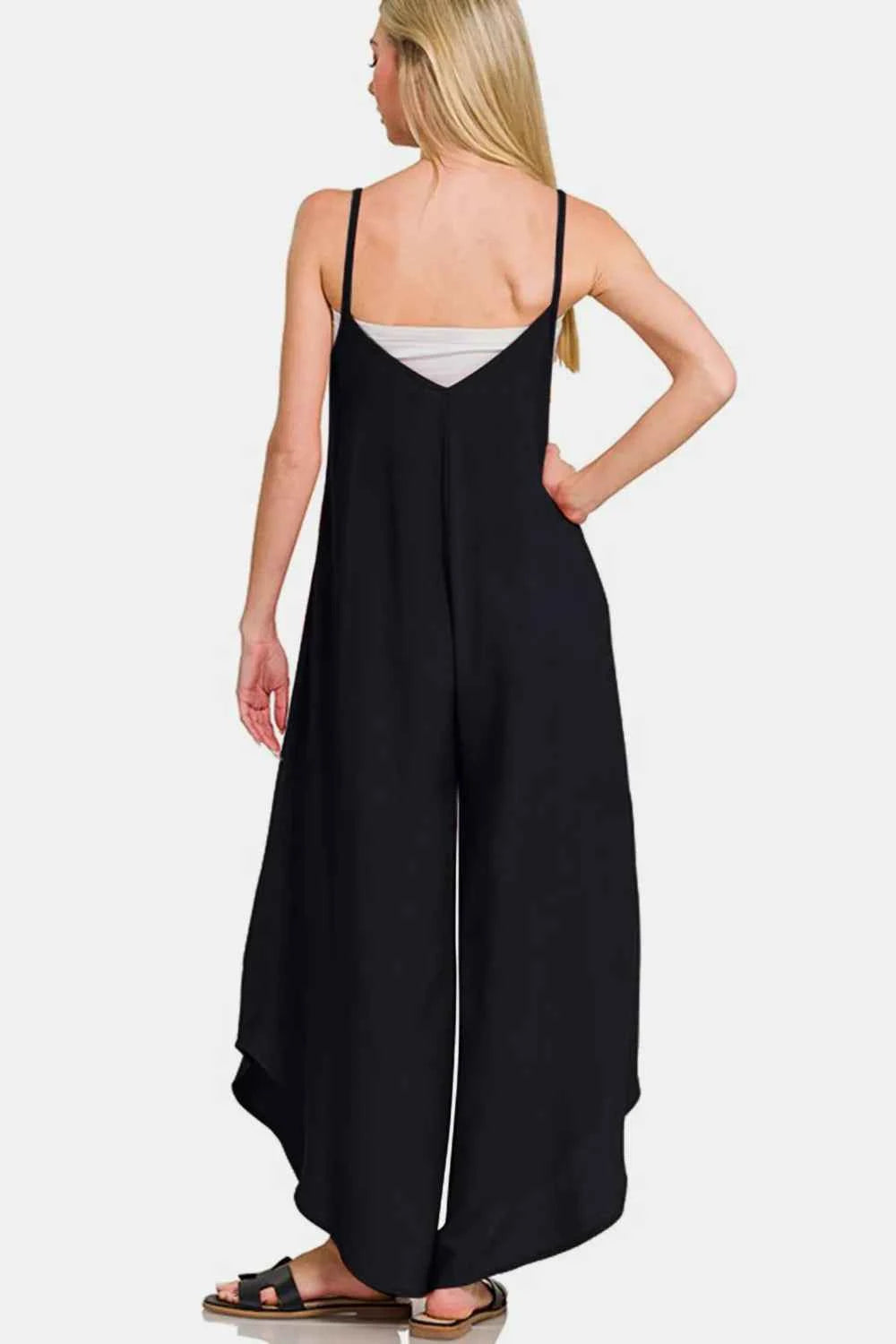 Zenana Spaghetti Strap Wide Leg Overalls with Pockets 905c0697-d49f-4c5c-b30a-0b8ef7d0aa02-Max