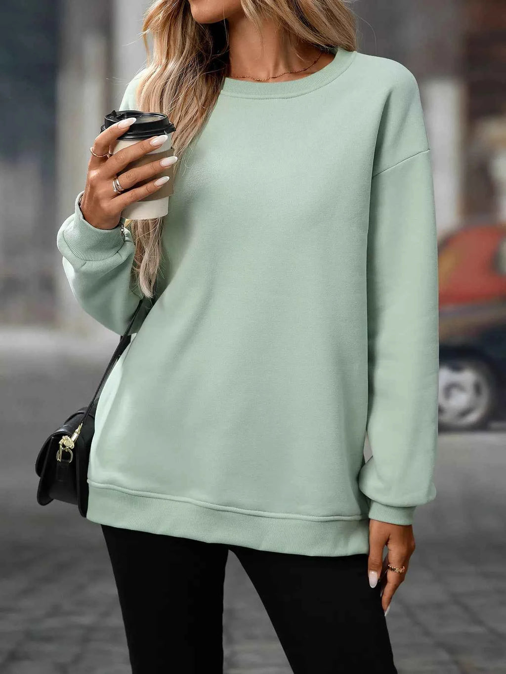 Casual Solid Color Long Sleeve Sweatshirt 9061b8e0-924b-420a-97a2-eeb581bbc345-Max-Origin