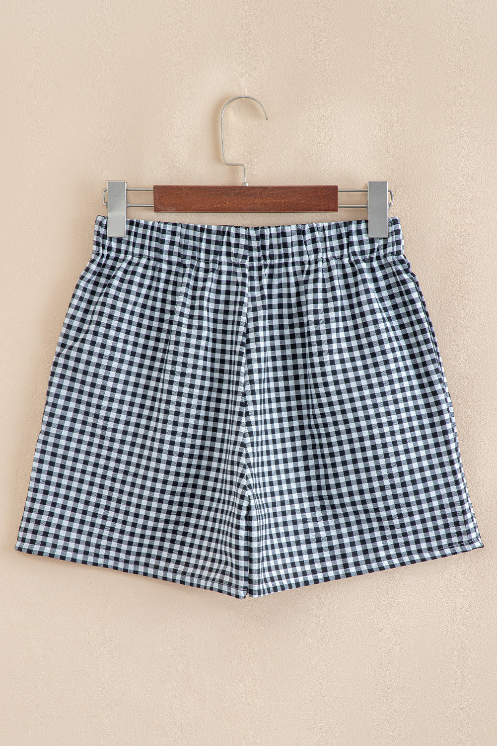 Red Vintage Plaid Print High Waisted Loose Wide Leg Shorts 906b3a40e09db358