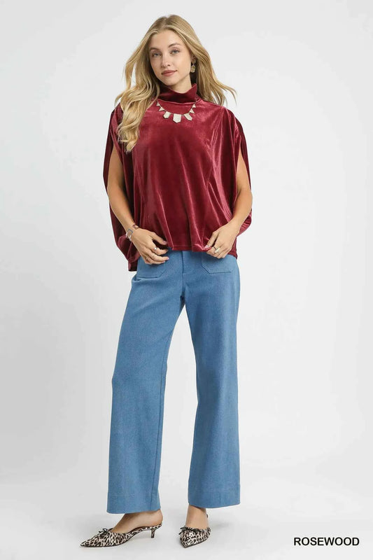 Umgee Velvet Mock Neck Sleeveless Blouse ROSEWOOD 906b7d3c-36fa-4dc5-ab7d-06dae484f155-Max-Origin