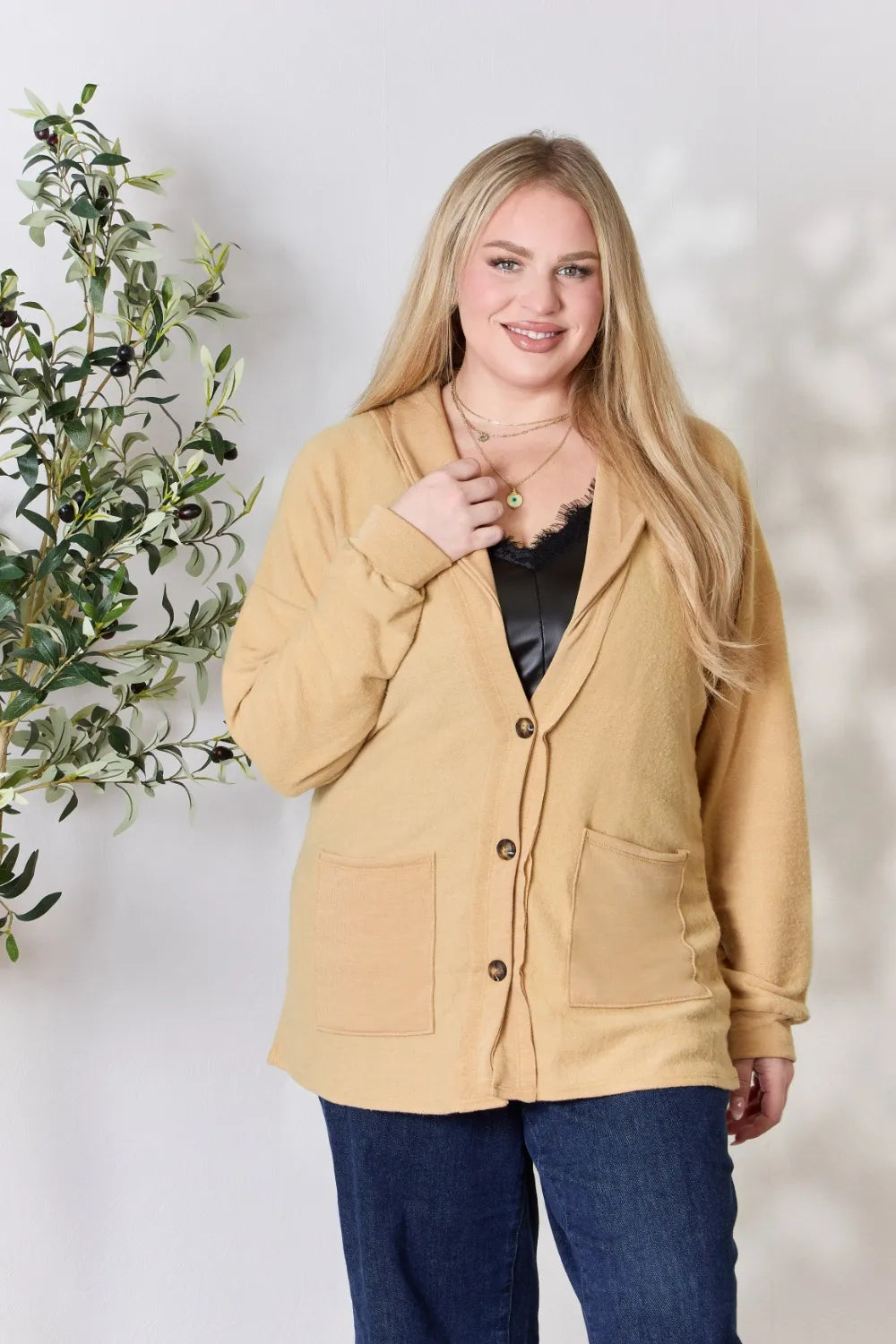 Heimish Full Size Button Up Long Sleeve Cardigan 9072ef23069646c5b549200ce71c75e1-Max