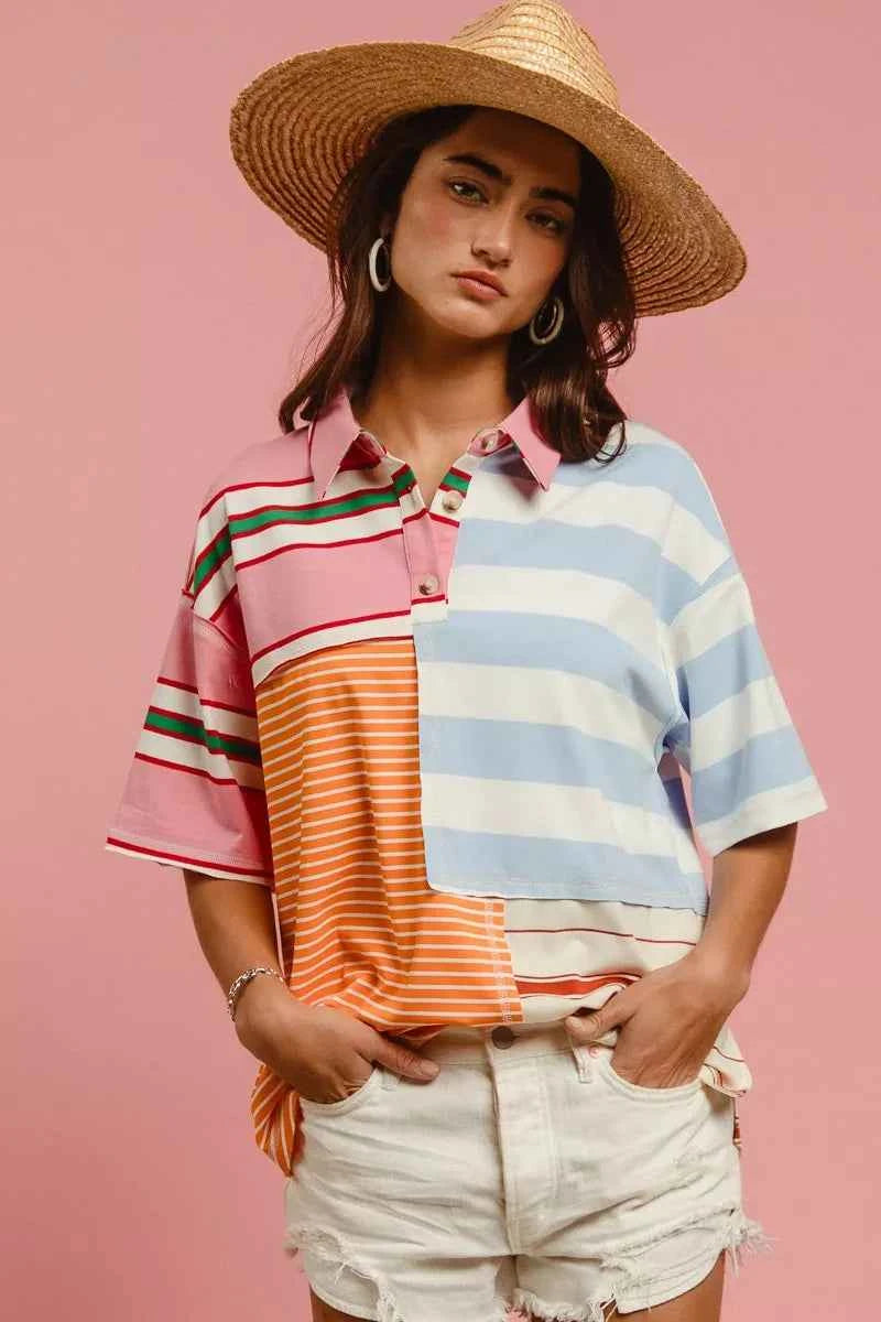 BiBi Mix And Match Stripe Color Block Shirt 9086e4a48ef742a1bd26f27e182fe2b7-Max-Origin