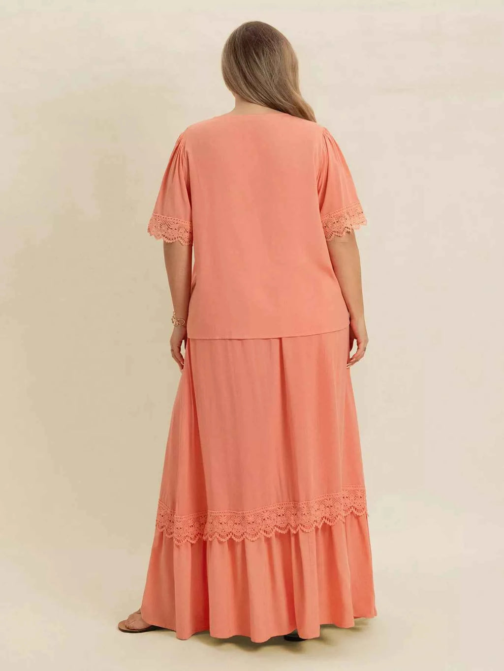 Plus Size Lace Detail Tie Neck Top and Skirt Set 90874987-5373-47be-a83d-722c7acdba4b-Max-Origin