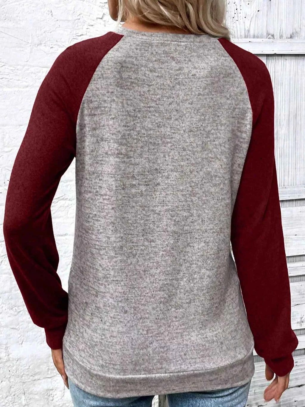 Color Block Raglan Long Sleeve T Shirt 9094c0118c844731a778f3069193b58e-Max-Origin