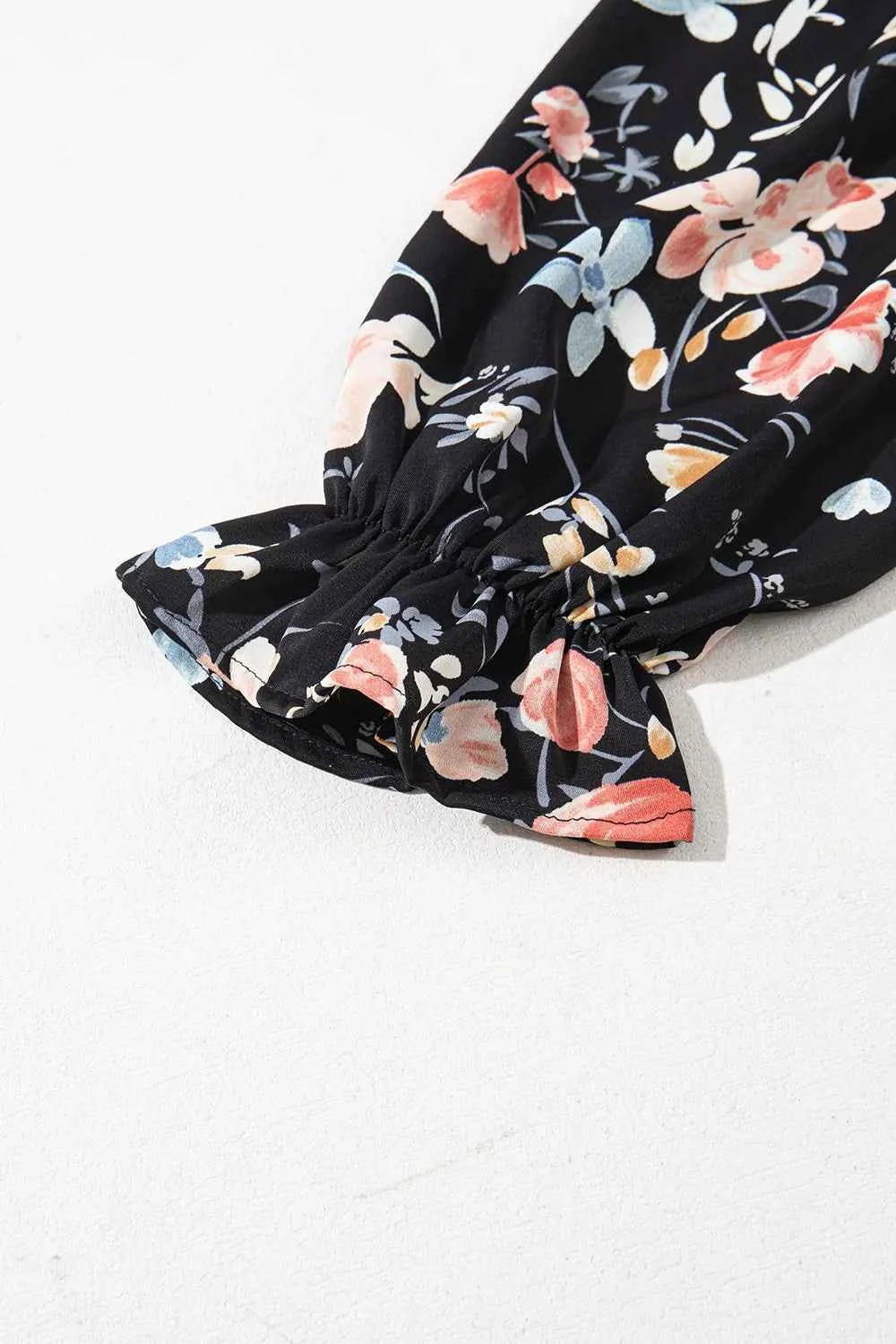 Floral Print Flounce Sleeve Midi Dress 909751a2-3ebc-4edd-a4bc-fb83ff6baa6b-Max-Origin