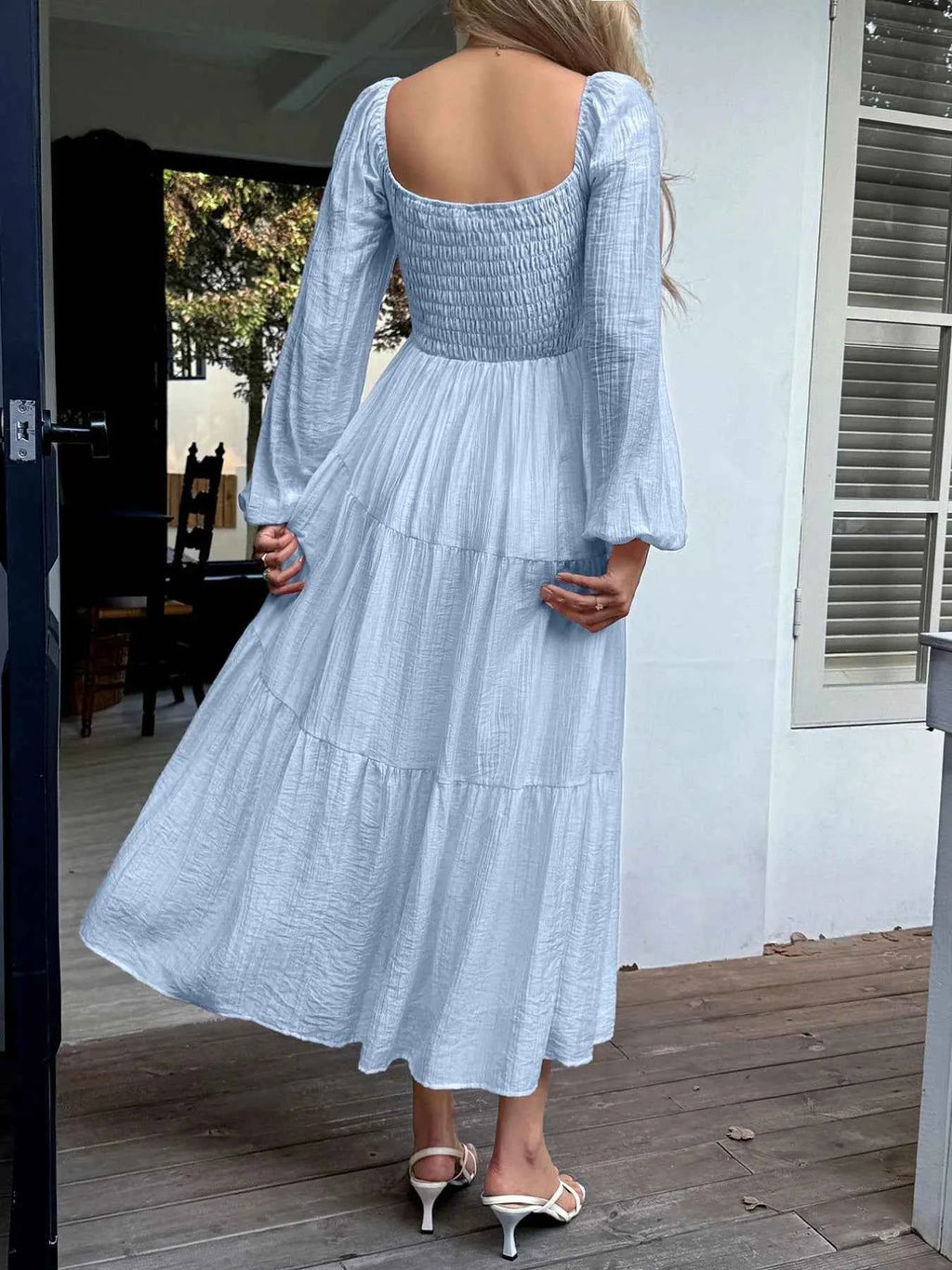 Tiered Balloon Sleeve Midi Dress 90ac3ed0-1b4d-46e1-8ff7-17ff7a0ff7e8-Max-Origin