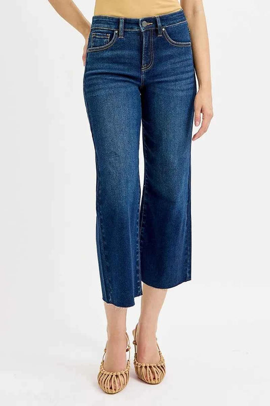 RISEN Full Size Tummy Control High Rise Crop Wide Jeans Plus Size DARK 90b376230e7a48b390d6935d8904877e-Max-Origin