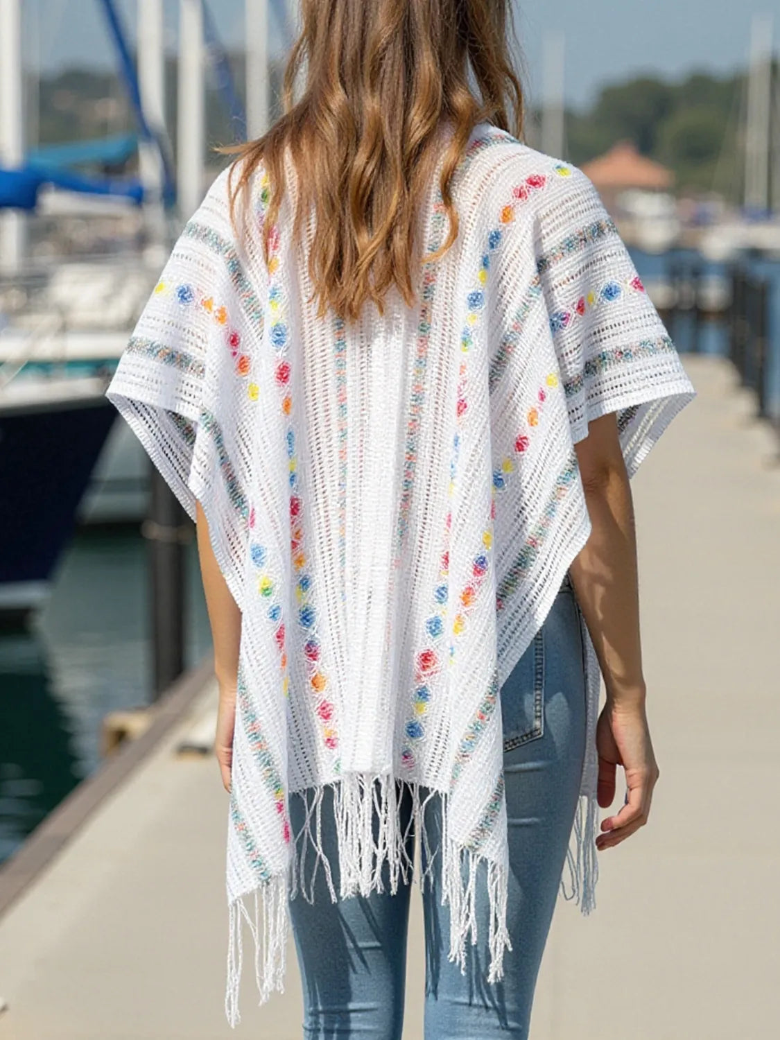 Openwork Fringe Open Front Knit Cape 90bff097-125b-43a5-adfb-750fff7e7396-Max-Origin