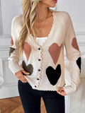 Heart Pattern Button-Up Cardigan Apricot 90c0a03f-fdc7-4f63-bcb9-359bcd967f36-Max-Origin
