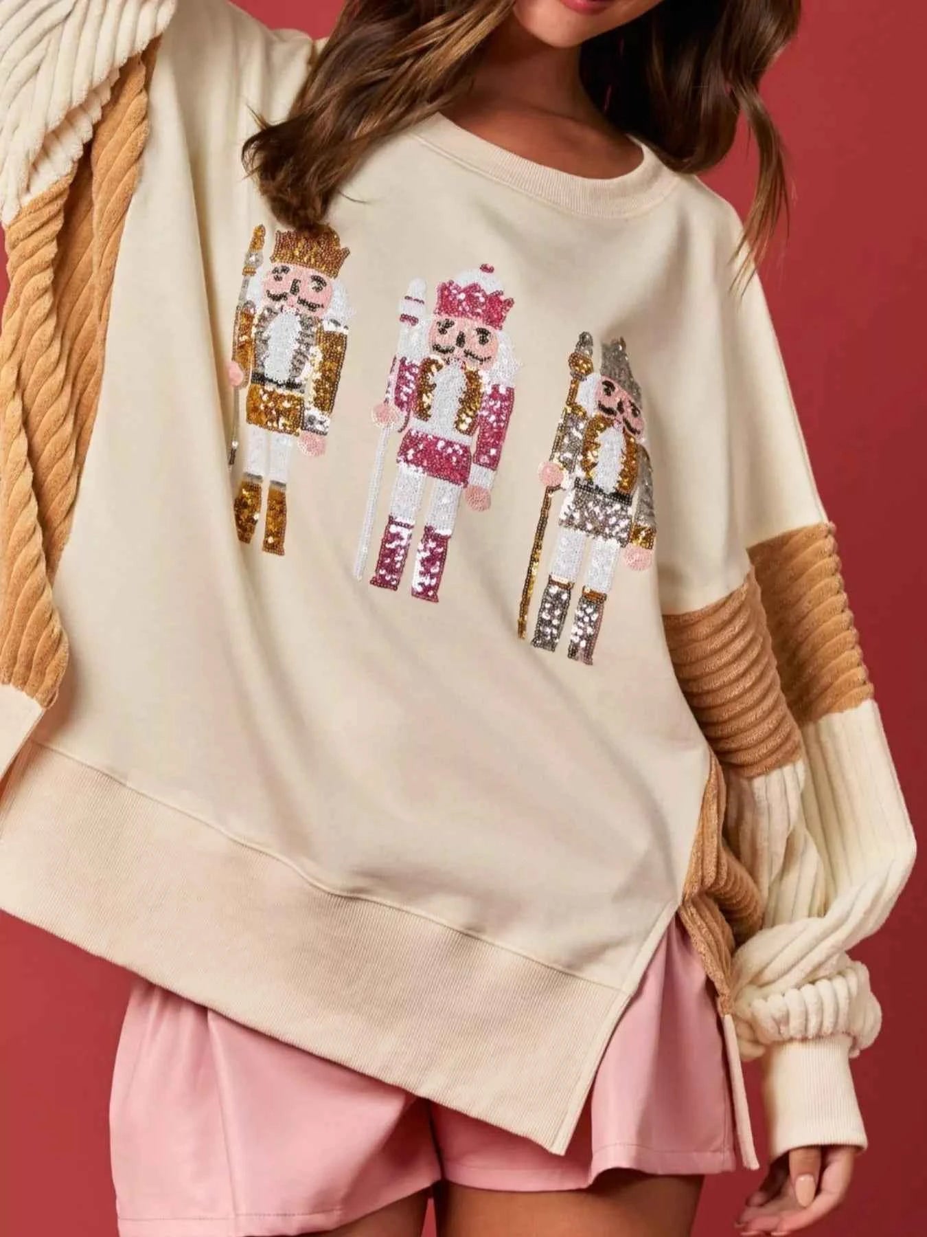 Nutcracker Long Sleeve Sweatshirt with Side Slit 90ccb168-29e1-4333-8dde-c1d247295281-Max-Origin