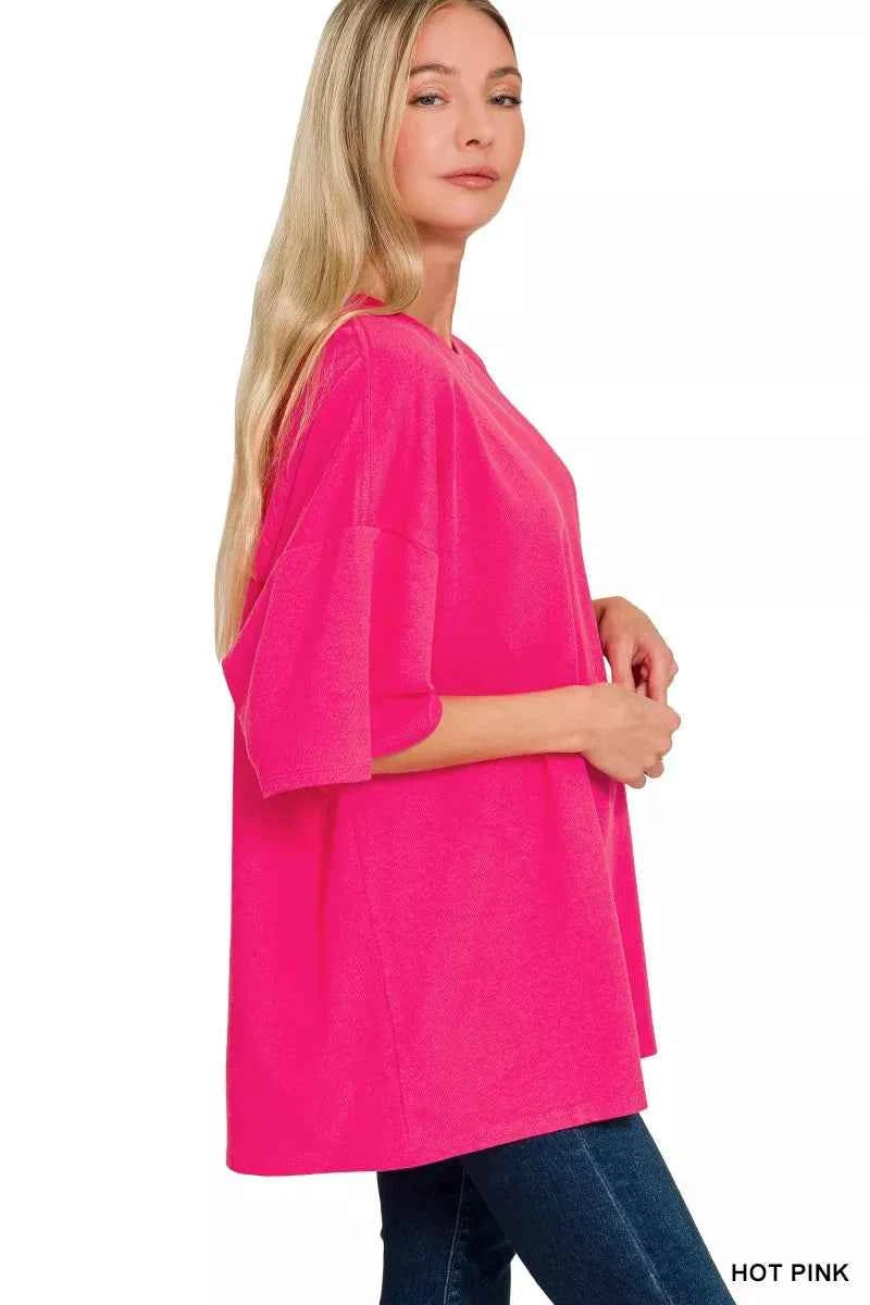 Zenana Cotton Short Sleeve Oversized Tunic Tee 90dc37187cba4897bb02567c98785159-Max-Origin