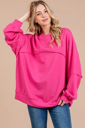 Ces Femme Exposed Seam Long Sleeve Sweatshirt Fuchisa 90dcfa1c-c451-4ca9-937e-cb85aa90235f-Max