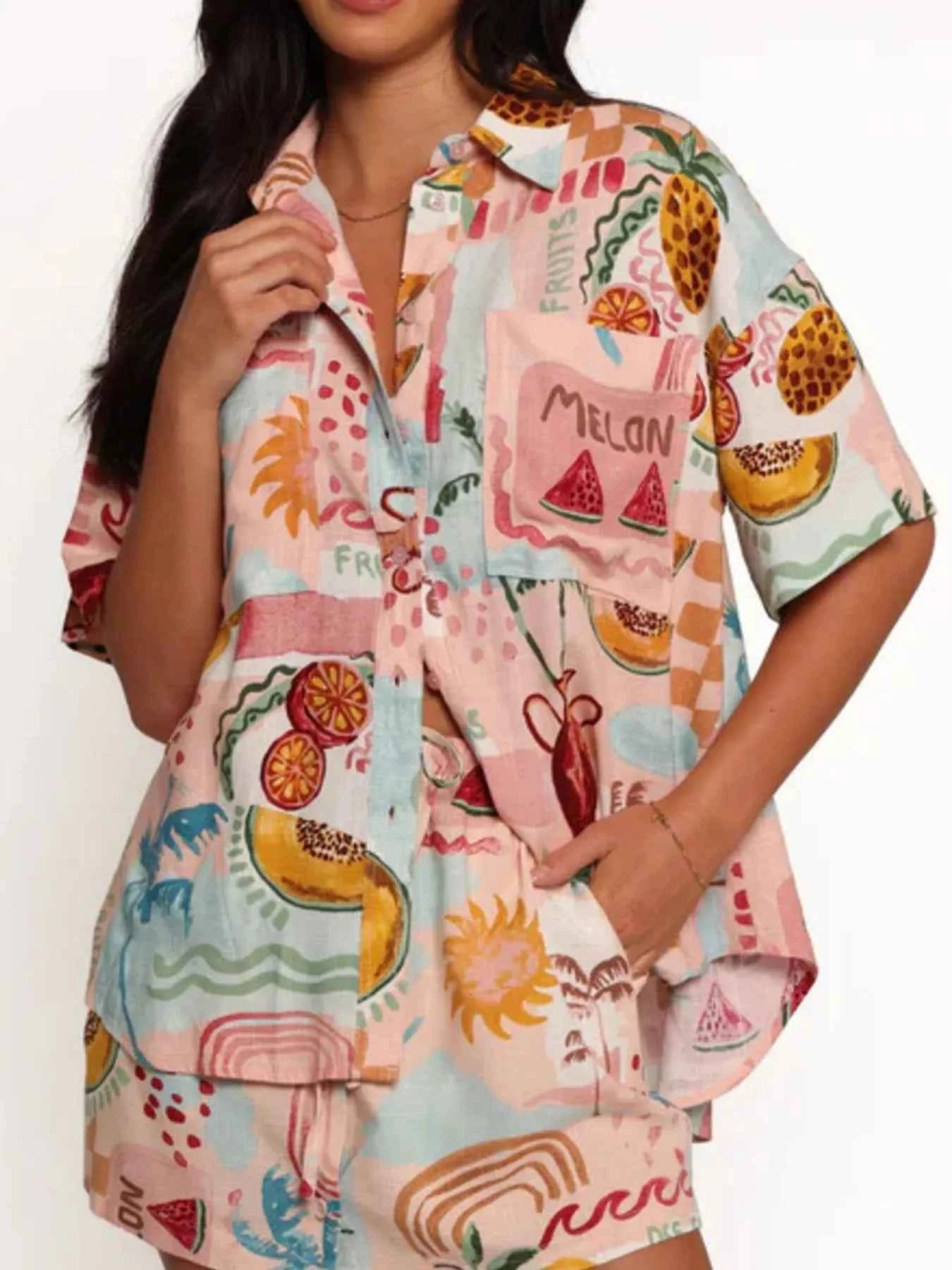 Printed Button Up Shirt and Shorts Set 90ec0484-f265-4f44-8107-c4bef6be27da-Max-Origin