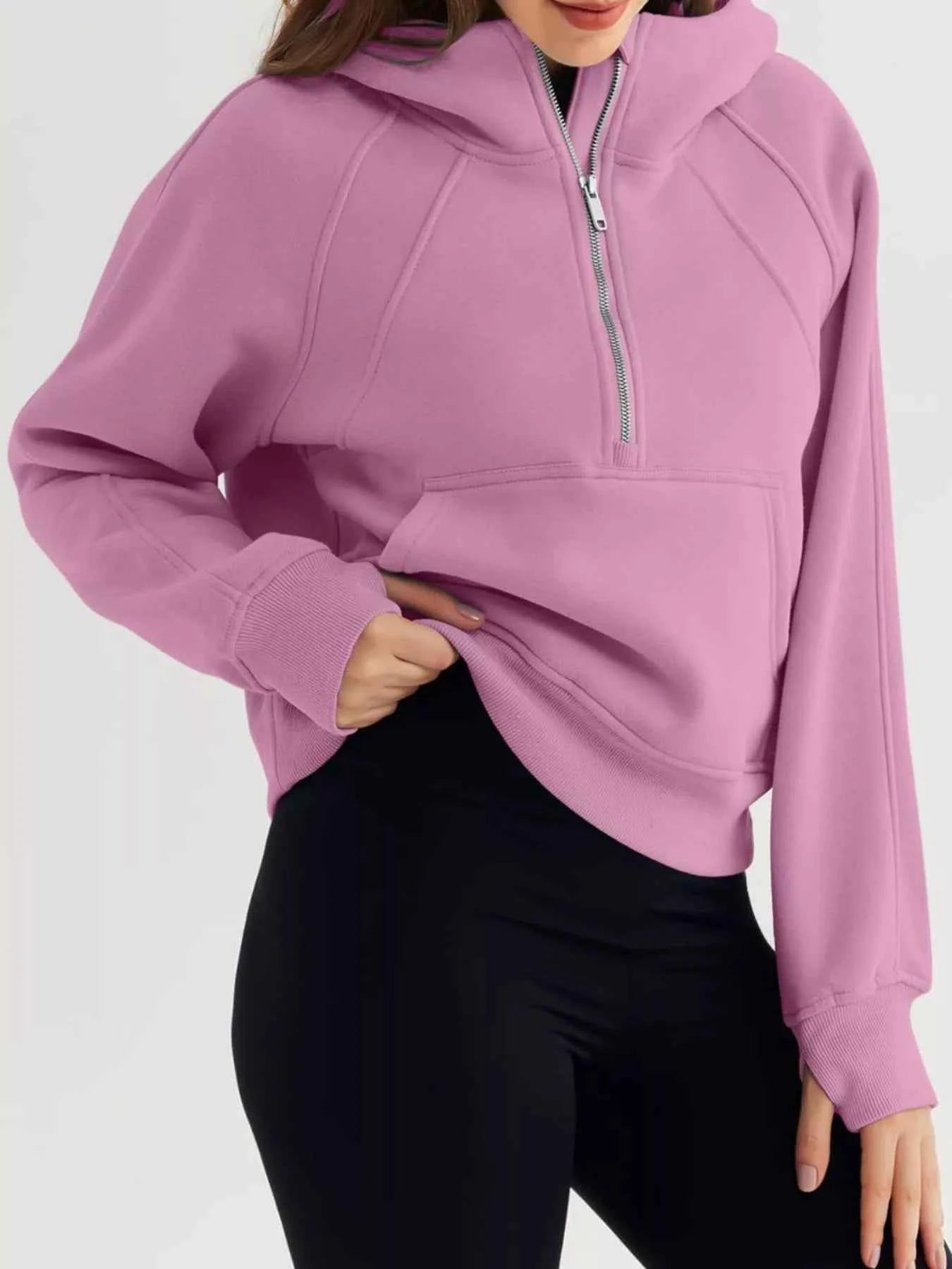 Half Zip Raglan Sleeve Hoodie 90f52003-39f8-438c-95d9-2de0e880369f-Max-Origin