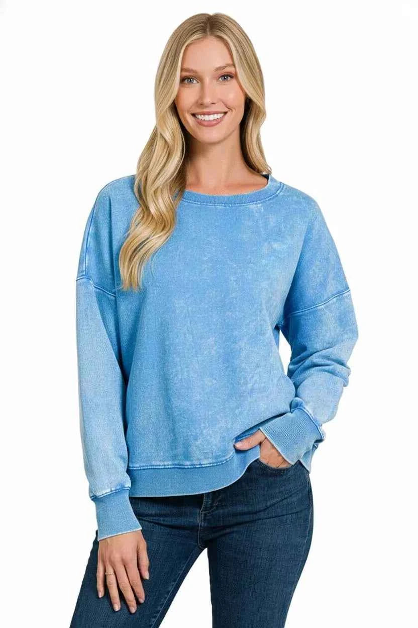Zenana French Terry Acid Wash Boat Neck Sweatshirt 90fdbcc5-e0b5-477b-a52e-912ce5ec000d-Max-Origin