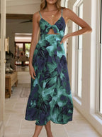 Floral Print Tie-Front Slit Midi Dress 9105d4552faa4be98ace2fc876fb43fd-Max-Origin