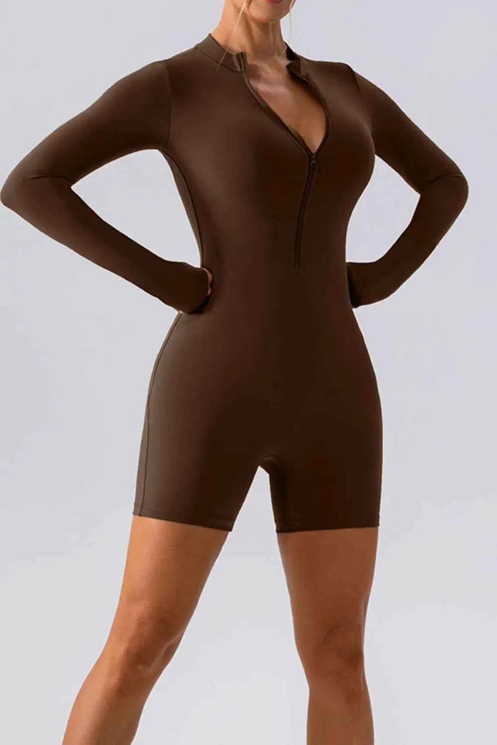 Half Zip Long Sleeve Active Romper 9120d0d1-e136-4d4a-98d0-a40b14450499-Max