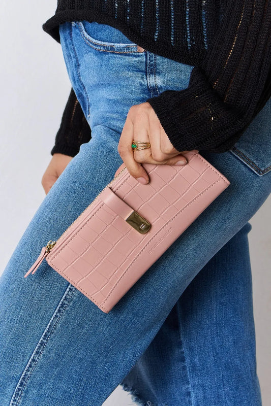 David Jones Texture PU Leather Wallet PINK One Size 9122174e-84d4-43d0-9049-c36221b35167-Max
